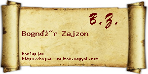 Bognár Zajzon névjegykártya